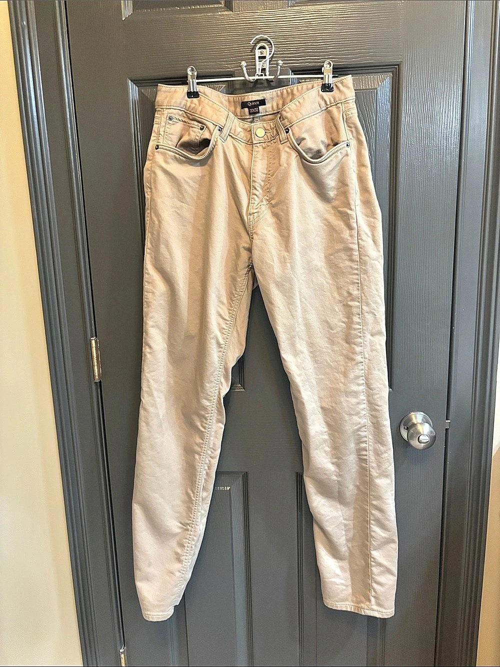 Quince Organic Stretch Corduroy 5-Pocket Pants Beige Waist 31/32